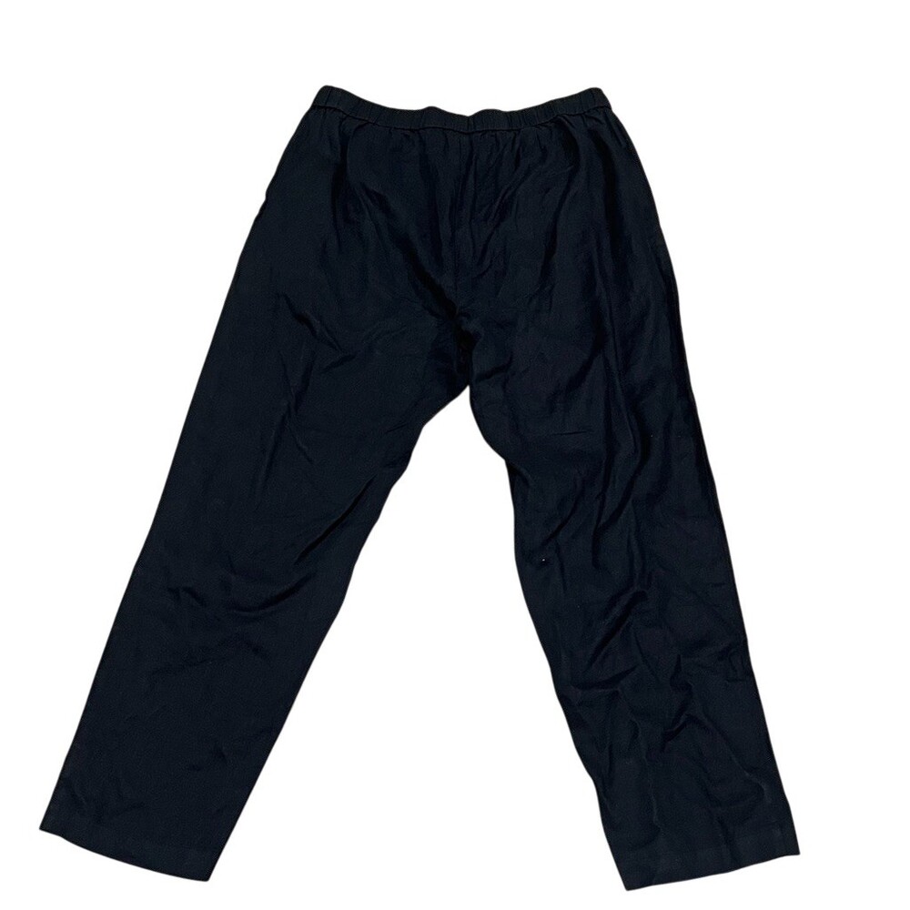 Eileen Fisher Pants Womens Size M Black High Waist Tapered Ankle Pull-On